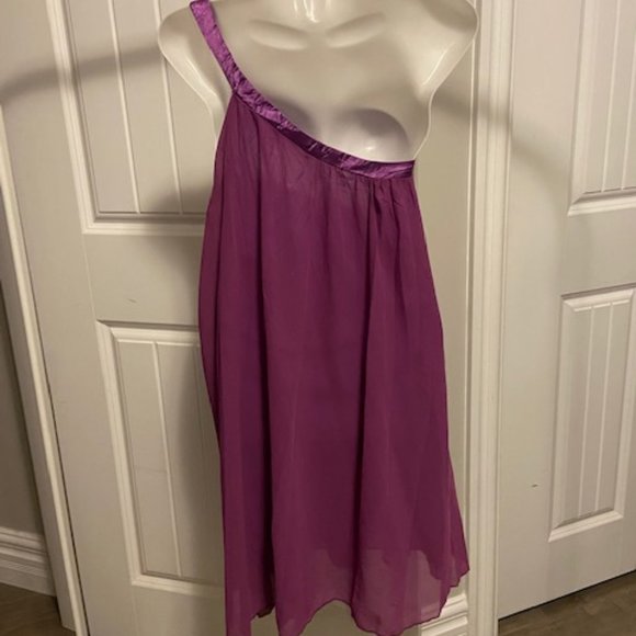 Purple/Mauve Off Shoulder Sheer Dress Size S - Picture 2 of 7
